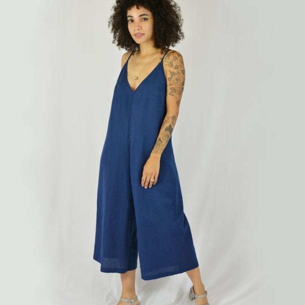 Ali Golden Linen Jumpsuit